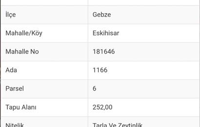 C21 NOVO'DAN 314 M2 GEBZE BARIŞ MH. SATILIK 4 KATA İMARLI ARSA