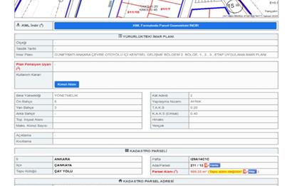 PARK CADDESİ VE ALACAATLI CEDDESİ ARASINDA 500m2 SATILIK ARSA