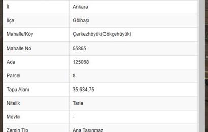 Fırsat 1000 m2 Villa Parseli  Ankara Gölbaşı Gökçehüyük'te Muhteşem Konumda