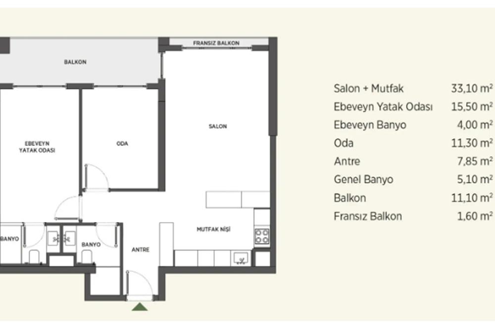 NATURA İNCEK'TE SATILIK 2+1 FLAT DAİRE