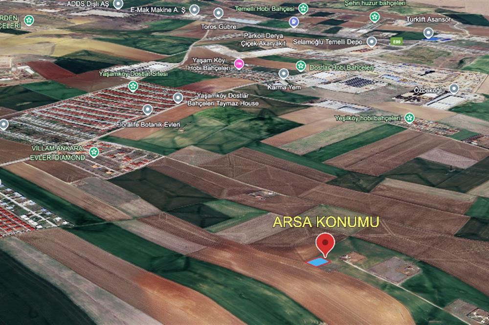 ANKARA SİNCAN TEMELLİ SATILIK KONUT İMARLI 876 m2 ARSA