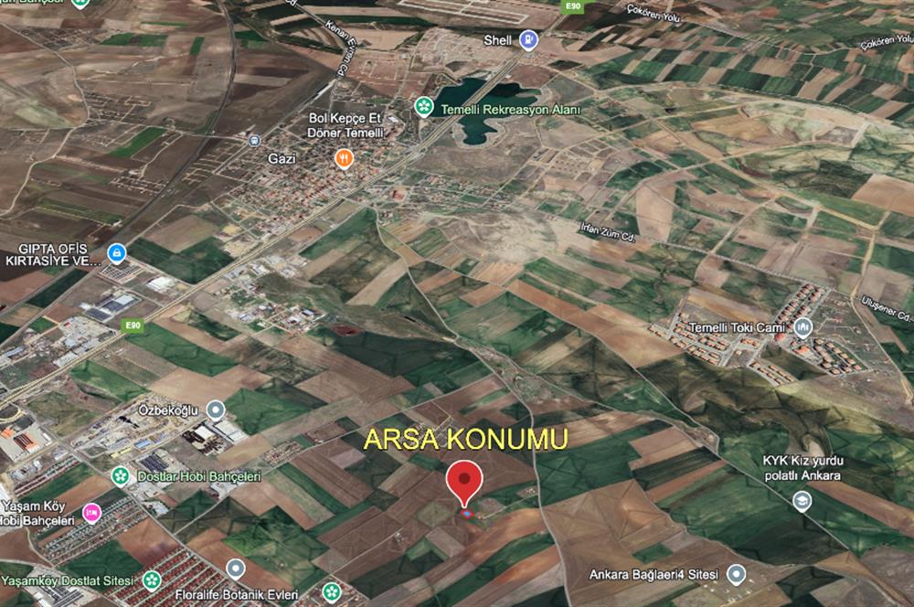 ANKARA SİNCAN TEMELLİ SATILIK KONUT İMARLI 1000 m2 ARSA