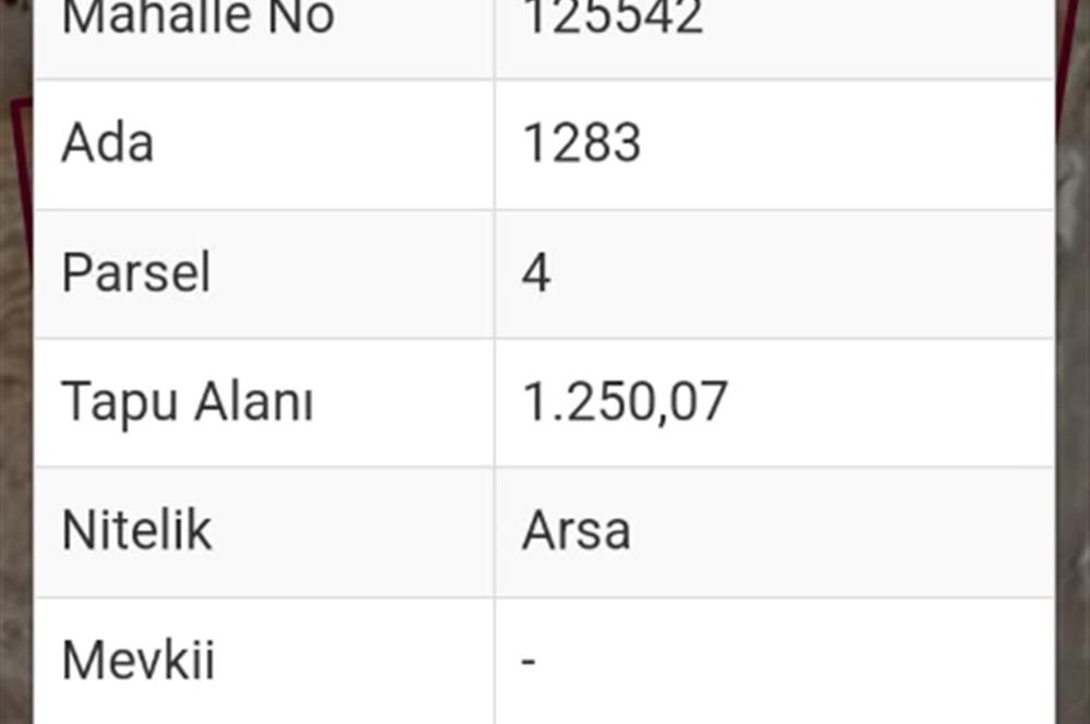 CİĞERLO'DA  1.250 M2 SATILIK ARSA