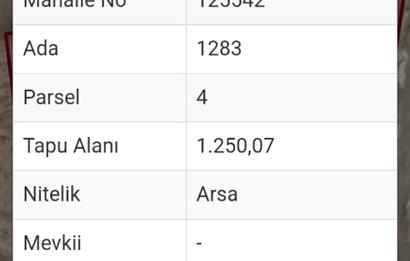 CİĞERLO'DA  1.250 M2 SATILIK ARSA