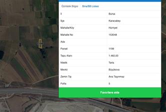 C21 NOVO'DAN KARACABEY HÜRRİYET 1482 M2 SATILIK TARLA