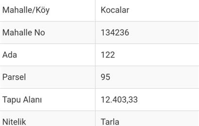 ÇANAKKALE MERKEZ KOCALAR KÖYÜNDE MÜSTAKİL TAPULU ARAZİ