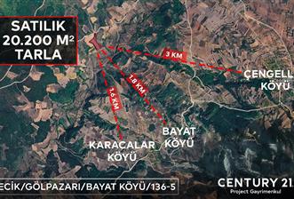 ''CENTURY 21 PROJECT'' BİLECİK GÖLPAZARI SATILIK 20.200 M2 TARLA