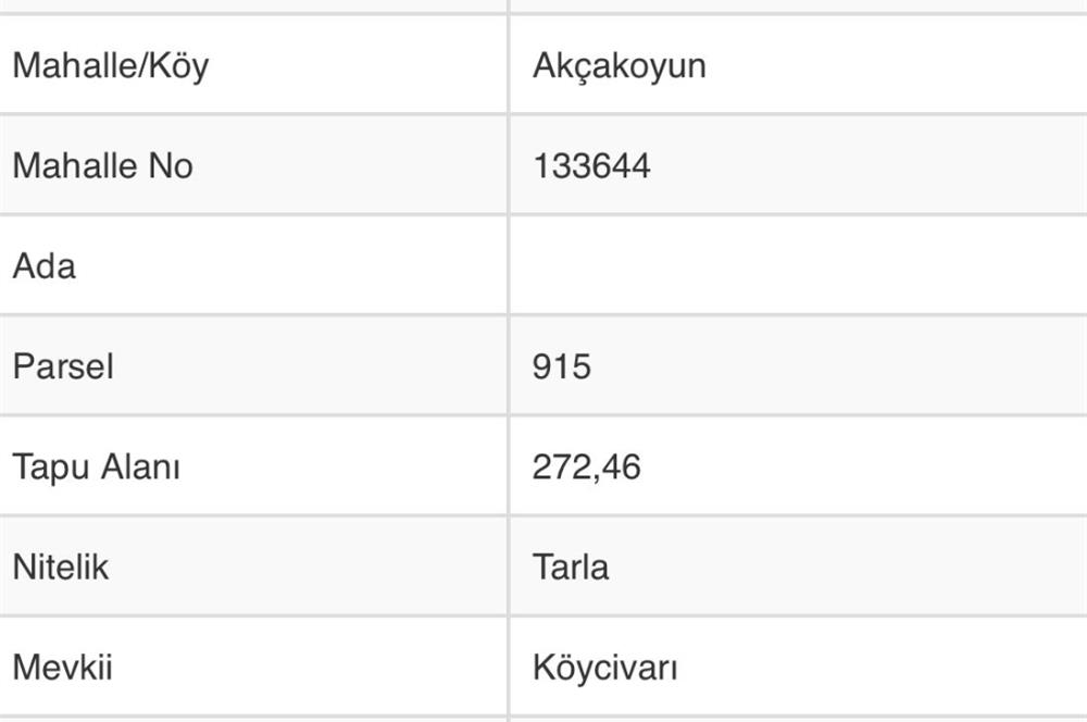 KARACABEY /BURSA AKÇAKOYUN MAHALLESİNDE SATILIK TARLA