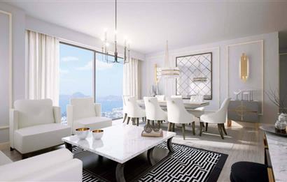 C21 ROOF'dan MİNA TOWERS'da FULL DENİZ MANZARALI 20M2 BALKONLU 3,5+1 SATILIK DAİRE