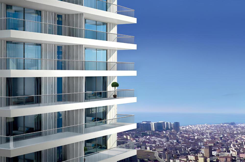 C21 ROOF'dan MİNA TOWERS'da FULL DENİZ MANZARALI 20M2 BALKONLU 3,5+1 SATILIK DAİRE