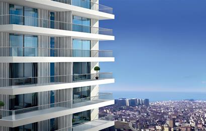 C21 ROOF'dan MİNA TOWERS'da FULL DENİZ MANZARALI 20M2 BALKONLU 3,5+1 SATILIK DAİRE