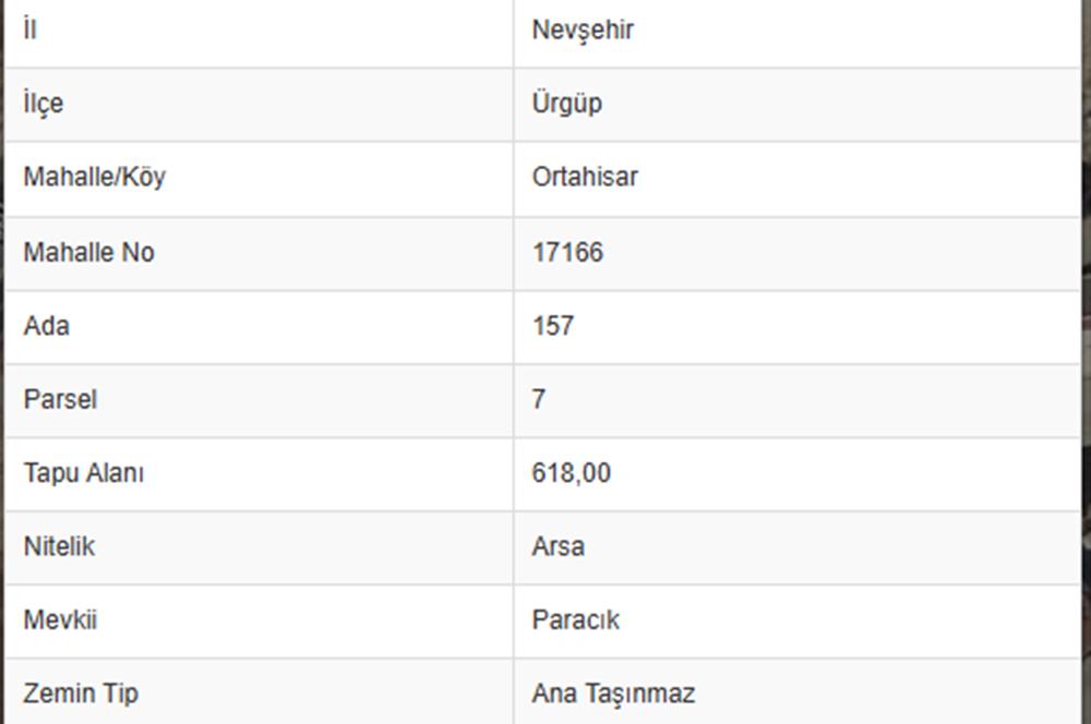 ÜRGÜP ORTAHİSAR'DA 618 M² TEMİZ KONUT PARSELİ CENTURY21ZİRVE'DEN