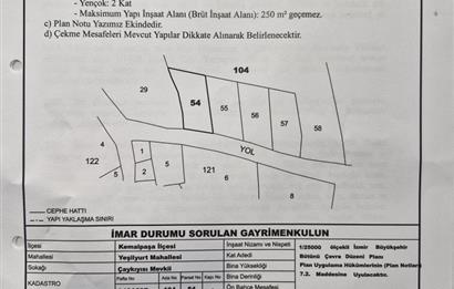 Kemalpaşa Yeşilyurt'ta İmarlı 500m2 satılık arsa