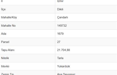 DİKİLİ ÇANDARLI LİMANINA YAKIN 22 DÖNÜM SATILIK TARLA