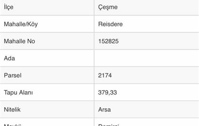 ÇEŞME YALI'DA DENİZE YALNIZCA 90 MT MESAFEDE İMARLI ARSA