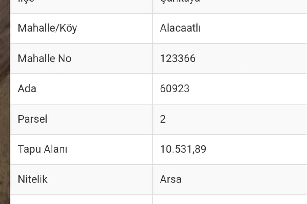 YAŞAMKENT ALACAATLI'DA 10.531 M2 TEK TAPU SATILIK ARSA