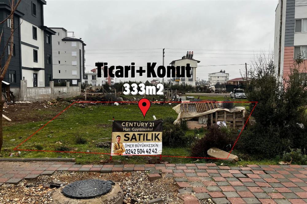 DÖŞEMEALTI YENİKÖY TİCARİ+KONUT 333 m2 YOLA SIFIR ARSA