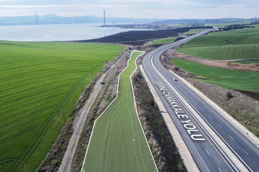 Çanakkale, Gelibolu, Yola Sıfır, Köprü Manzaralı Satılık Tarla