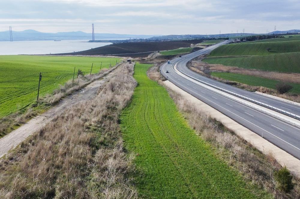 Çanakkale, Gelibolu, Yola Sıfır, Köprü Manzaralı Satılık Tarla