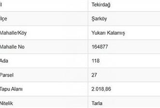 TEKİRDAĞ ŞARKÖYDE SATILIK TARLA