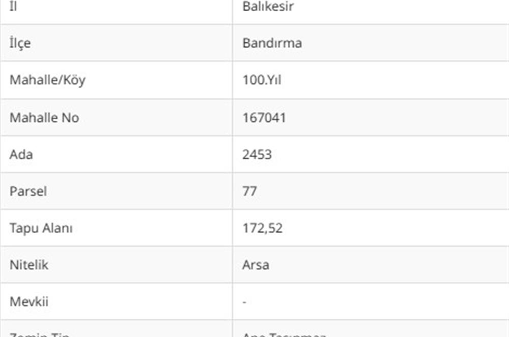 100.Yıl Satılık Konut İmarlı Arsa