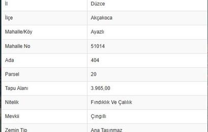 AKÇAKOCA'DA 4 DÖNÜM VİLLA İMARLI DENİZE YAKIN ARSA