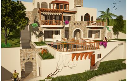 Bodrum Yalıkavak Geriş'te Deniz Manzaralı Satılık Müstakil Villa
