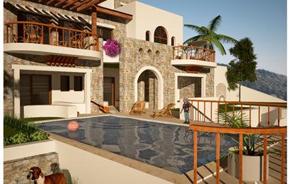 Bodrum Yalıkavak Geriş'te Deniz Manzaralı Satılık Müstakil Villa