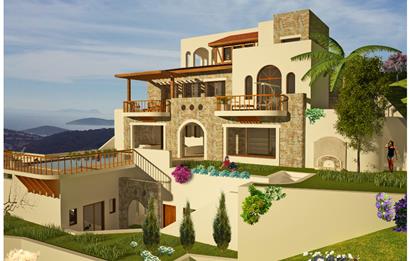 Bodrum Yalıkavak Geriş'te Deniz Manzaralı Satılık Müstakil Villa