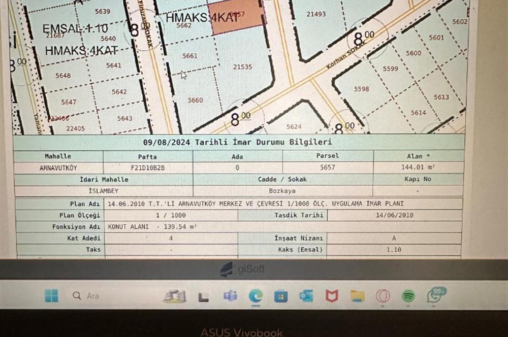 İSTANBUL HAVALİMANINA 5 KM ZEMİN+ 4 KAT İMARLI ACİL SATILIK ARSA