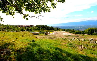Burhaniye Çallı Mahallesinde Full Deniz ve Körfez Manzaralı Bahçe