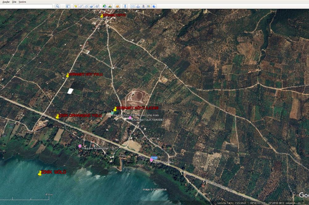 ORHANGAZİ KERAMET KÖYÜ'NDE 1342 m² ZEYTİNLİK