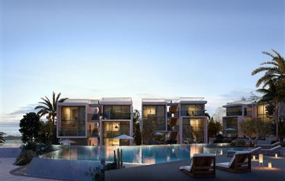 KKTC Girne Esentepe'nin En Lüks Projesinde Site İçerisinde Denize Sıfır Satılık 1+1 Fırsat Penthouse
