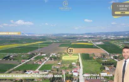 BANDIRMA YENİSIĞIRCI MAHALLESİNDE 1930 M2 İÇİNDE ZEYTİNLİK OLAN ARSA 