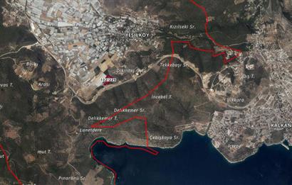 KAŞ YEŞİLKÖY'DE DENİZE 1 KM MESAFEDE ARSA