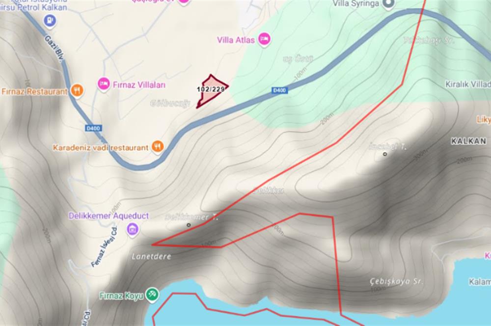 KAŞ YEŞİLKÖY'DE DENİZE 1 KM MESAFEDE ARSA