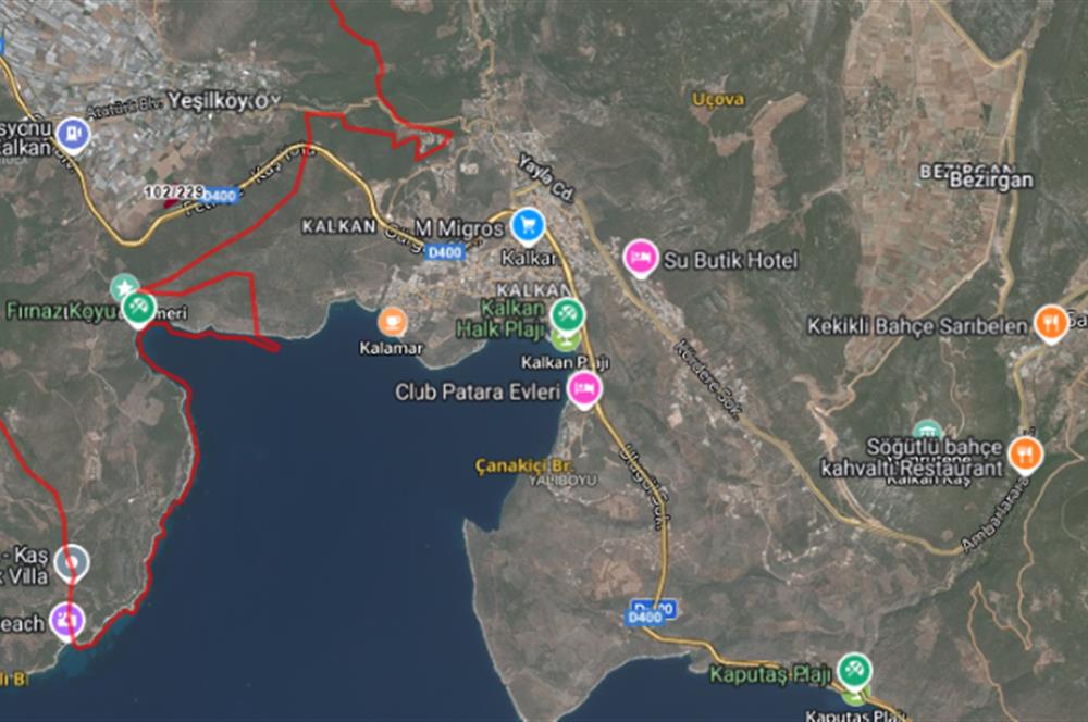 KAŞ YEŞİLKÖY'DE DENİZE 1 KM MESAFEDE ARSA