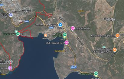KAŞ YEŞİLKÖY'DE DENİZE 1 KM MESAFEDE ARSA