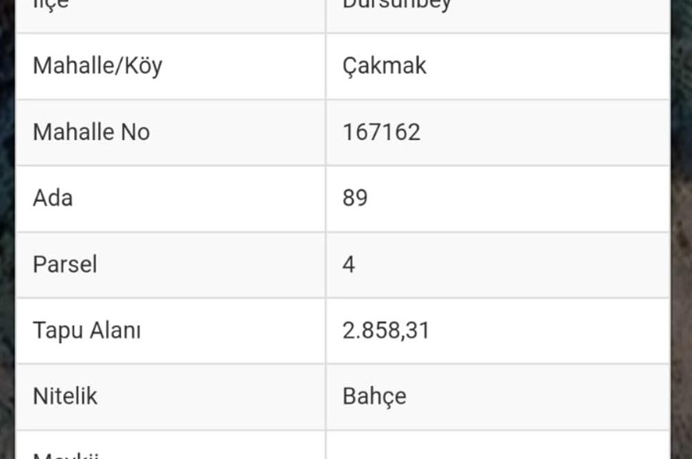 Balıkesir Dursunbey'de fırsat Tarla