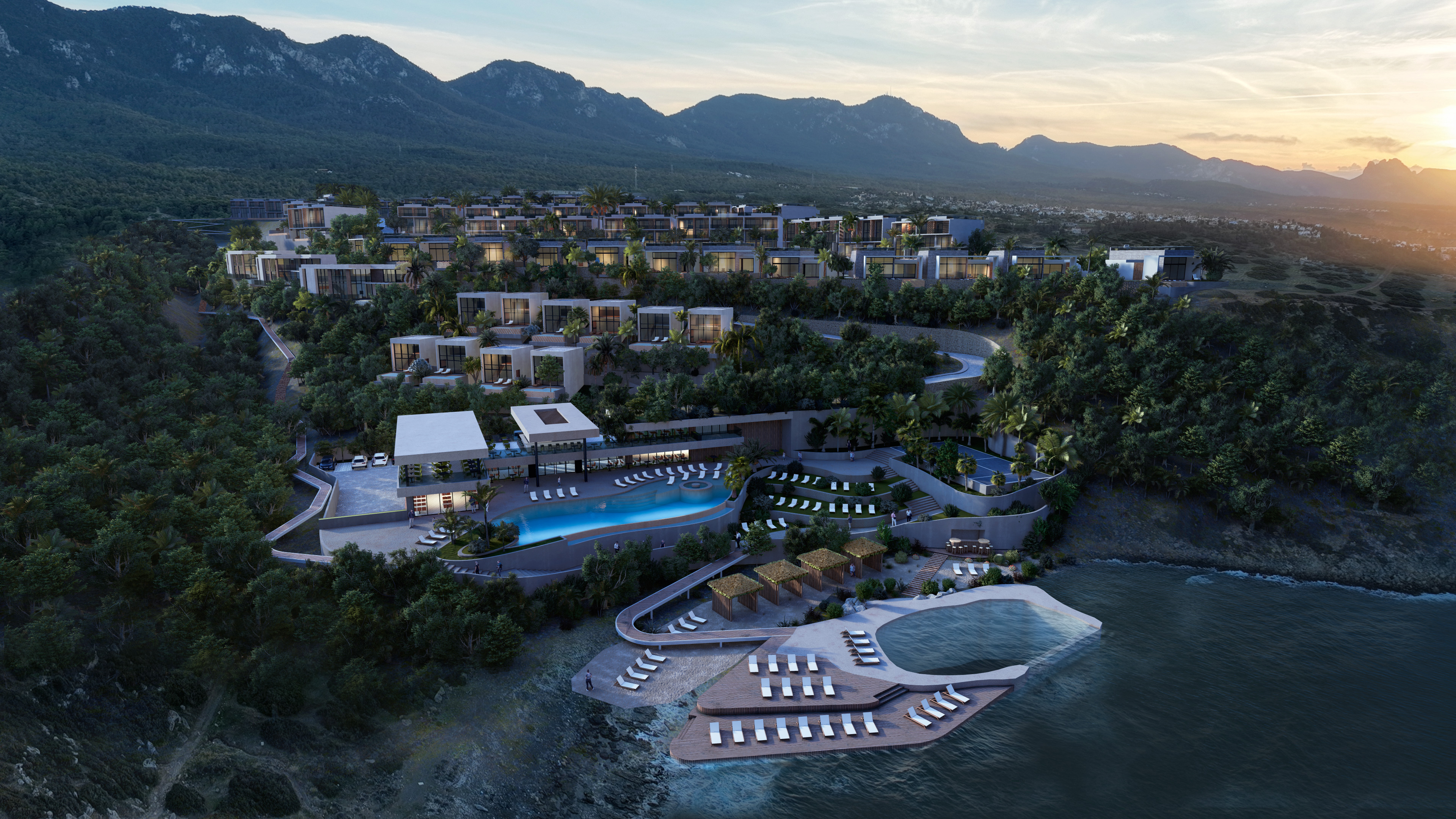 KKTC Girne Esentepe'nin En Lüks Projesinde Site İçerisinde Satılık 2+1 Loft Poolhouse