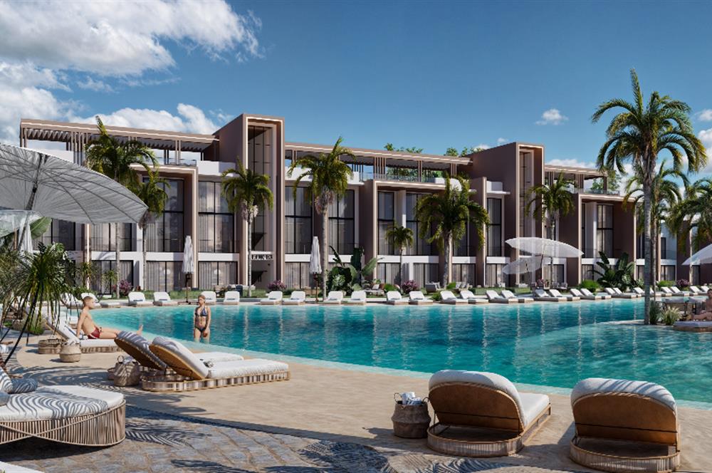 Kıbrıs Ötüken'de Ultra Lüks Lagün Havuzlu Sitede Satılık 1+1 Penthouse Daireler