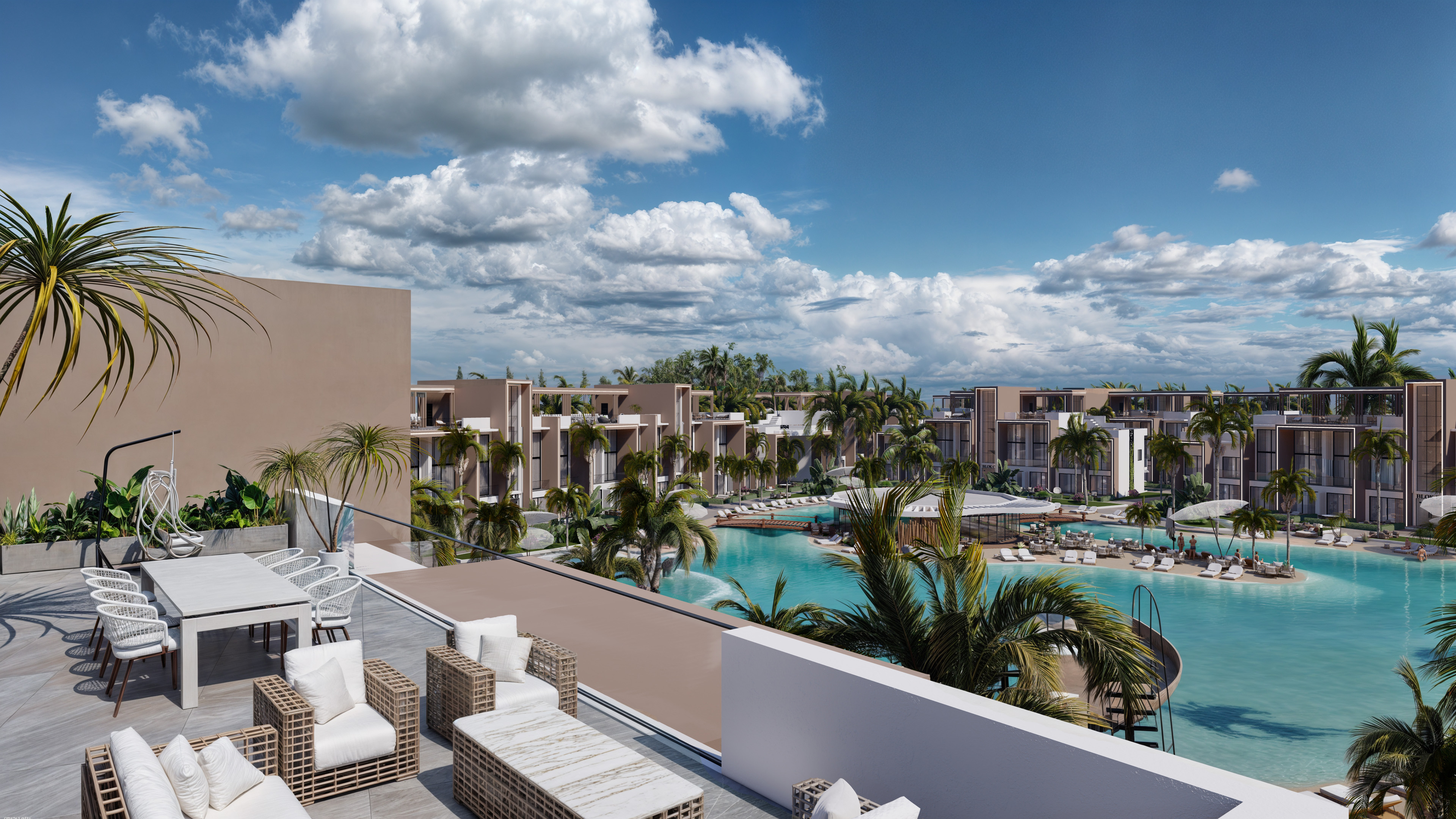 Kıbrıs Ötüken'de Ultra Lüks Lagün Havuzlu Sitede Satılık 1+1 Penthouse Daireler