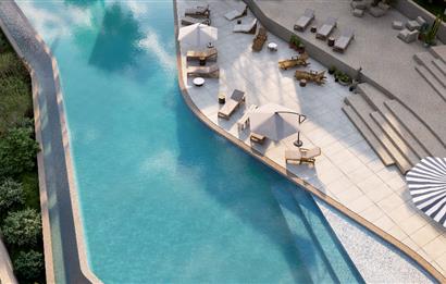KKTC Girne Esentepe'nin En Lüks Projesinde Site İçerisinde Denize Sıfır Satılık 1+1 Fırsat Penthouse