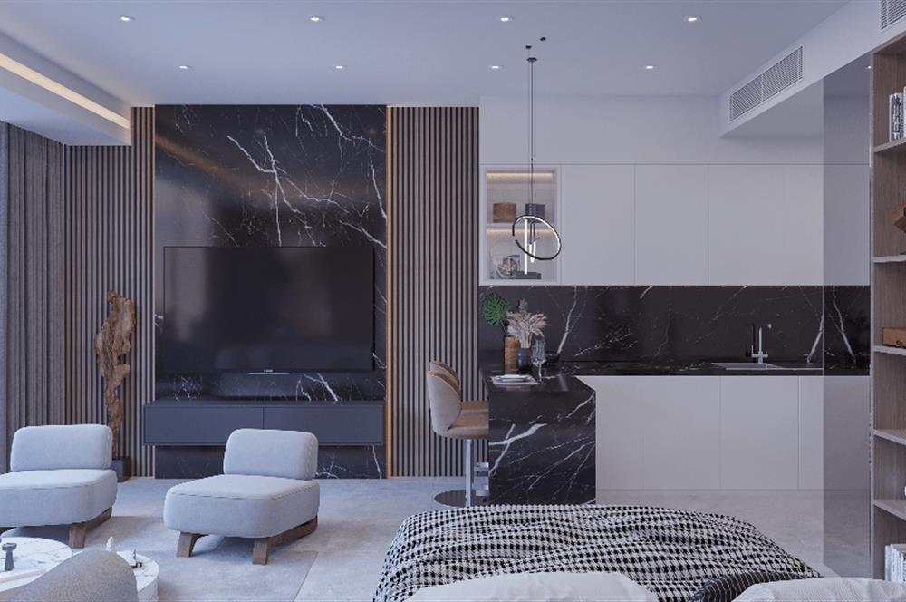 Kıbrıs İskele'nin En İyi Projesi Grand Sapphire Blu'da Ödeme Planlı Satılık Fırsat Stüdyo Daire