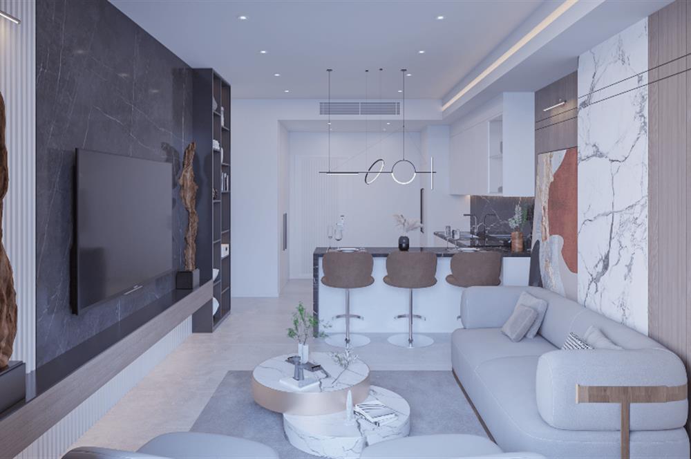 Kıbrıs İskele'nin En İyi Projesi Grand Sapphire Blu'da Ödeme Planlı Satılık Fırsat 1+1 Daire