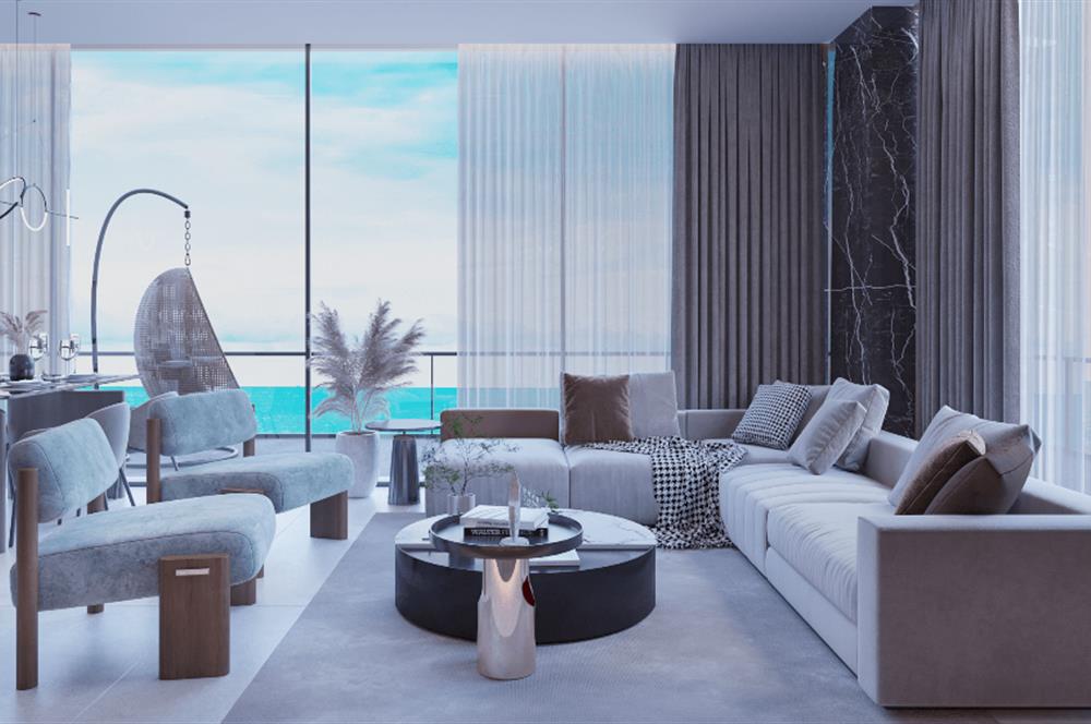 Kıbrıs İskele'nin En İyi Projesi Grand Sapphire Blu'da Ödeme Planlı Satılık Fırsat 2+1 Daire