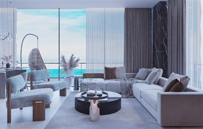 Kıbrıs İskele'nin En İyi Projesi Grand Sapphire Blu'da Ödeme Planlı Satılık Fırsat 2+1 Daire