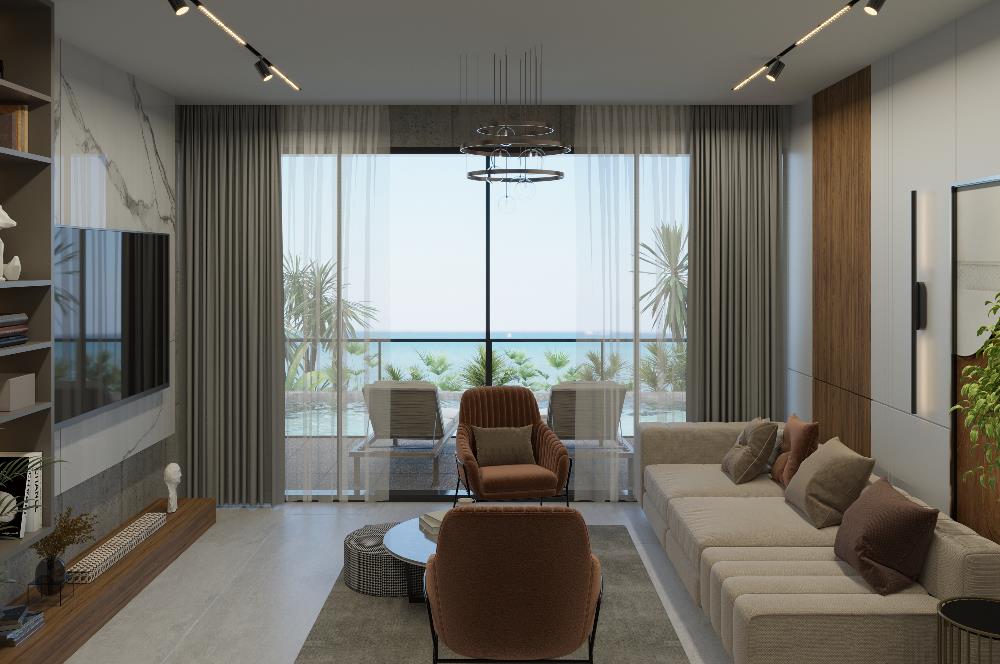 KKTC Girne Esentepe'nin En Lüks Projesinde Site İçerisinde Denize Sıfır Satılık 1+1 Fırsat Poolhouse