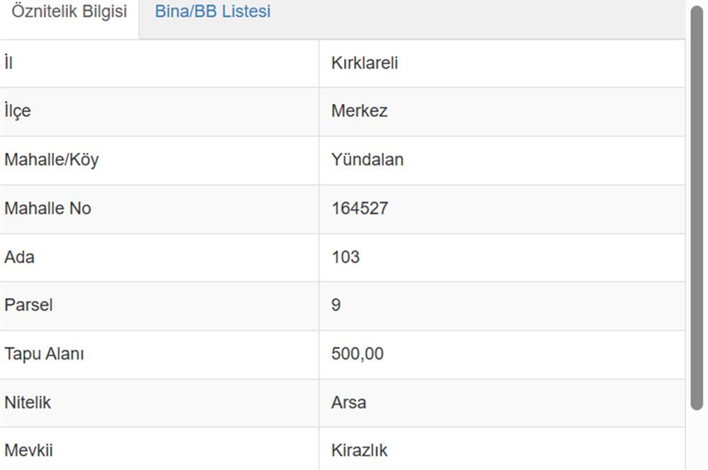 KIRKLARELİ YÜNDALAN KÖYÜNDE 500 M2 İMARLI SATILIK ARSA