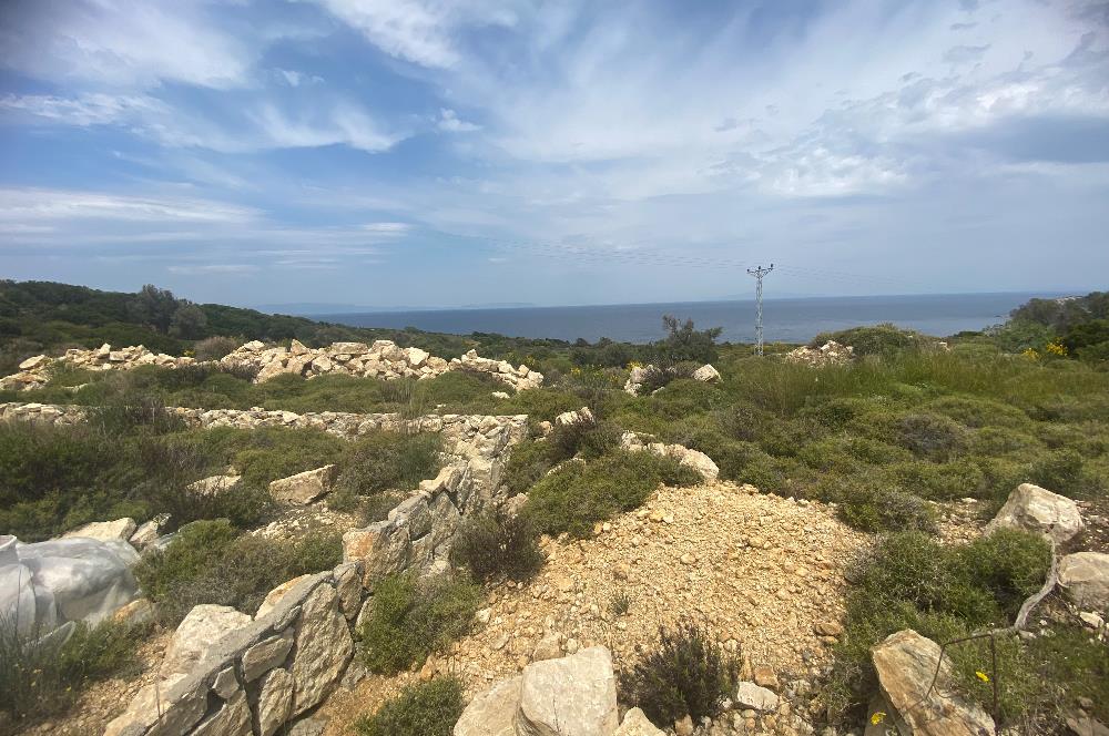 Karaburun da kapanmaz deniz manzaralı Tarla